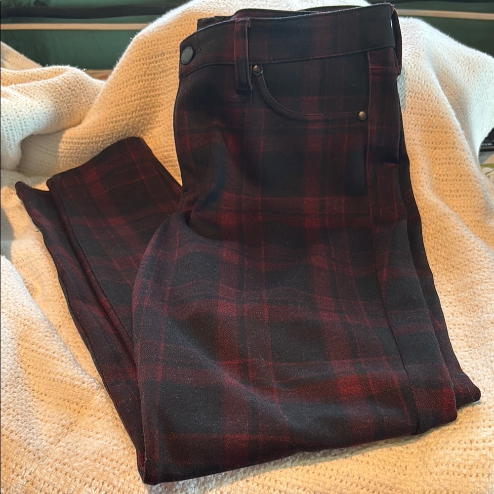 Liverpool Red and Black Plaid Trousers